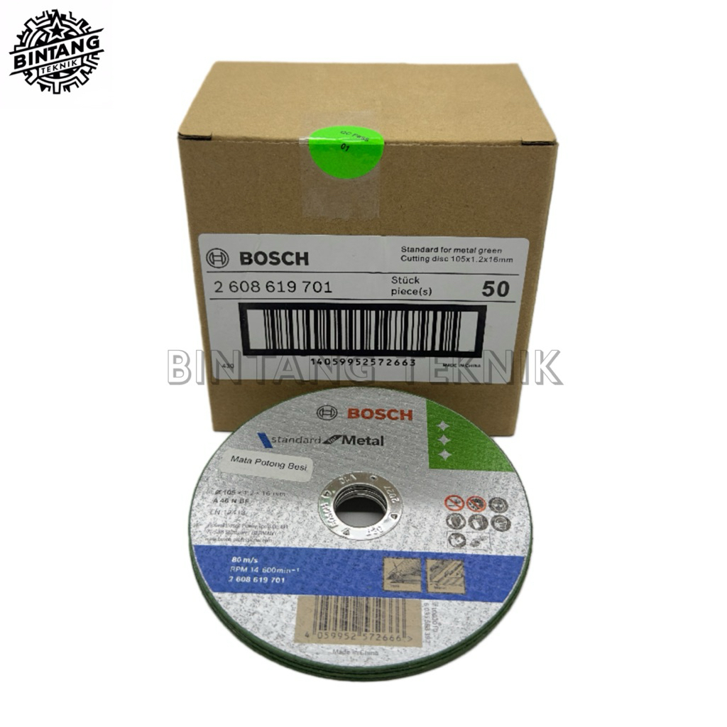 MATA GERINDA POTONG BESI 4 INCH [50 PCS] / BOSCH MATA GERINDA / CUTTING DISK BOSCH 4 INCH