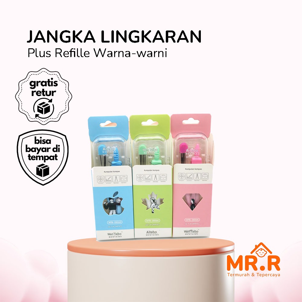 

1 Set Jangka Lingkaran + Refill Desain Praktis Unik & Warna Menarik Paket Jangka Kompas Pelajar Dilengkapi Refill Pensil