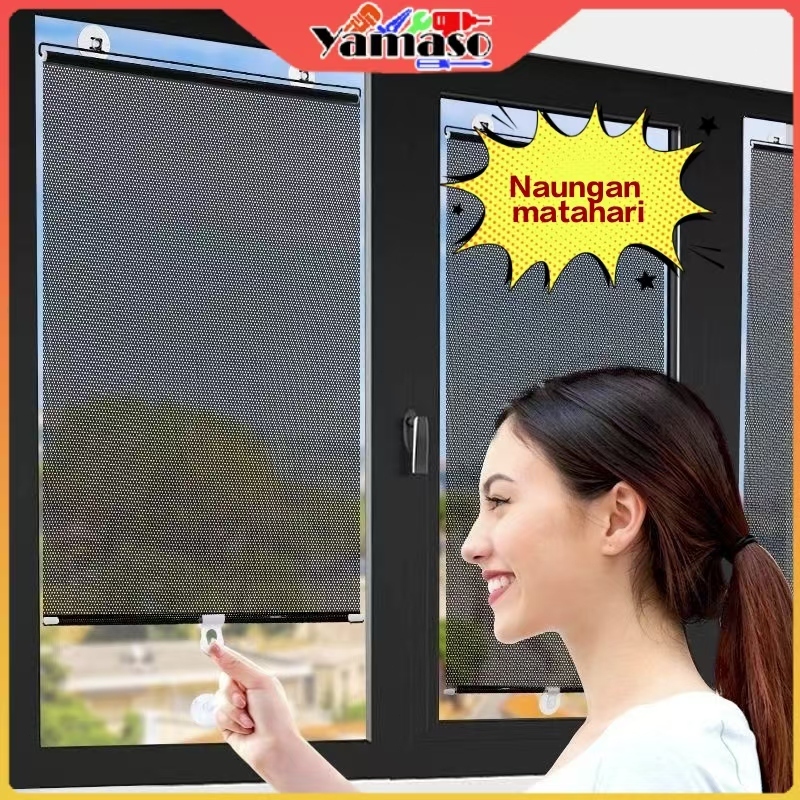 Sunshield Roll Pelindung Panas Dashboard Kaca Tirai Gulung Tirai Mobil Model Roll Gulung