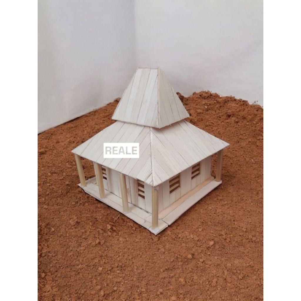 miniatur rumah adat jawa timur joglo stik eskrim LED