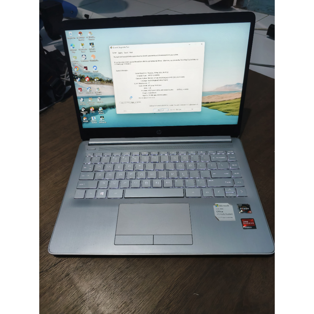 Laptop HP14s AMD Ryzen 3 8GB SSD 256GB HDD 1TB Second Mulus