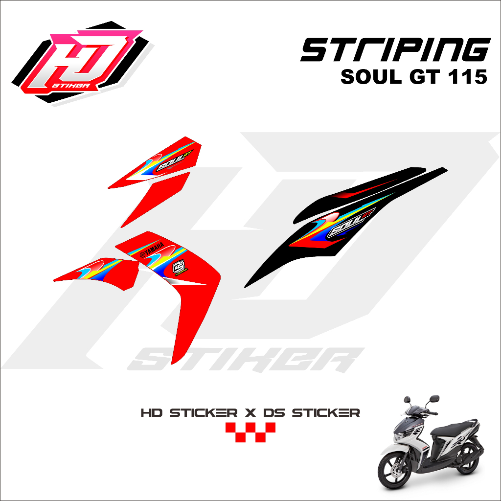 Stiker Striping Motor Mio Soul GT 115 Decal Sticker Soul GT 110 COLOUR HD11 HD STIKER