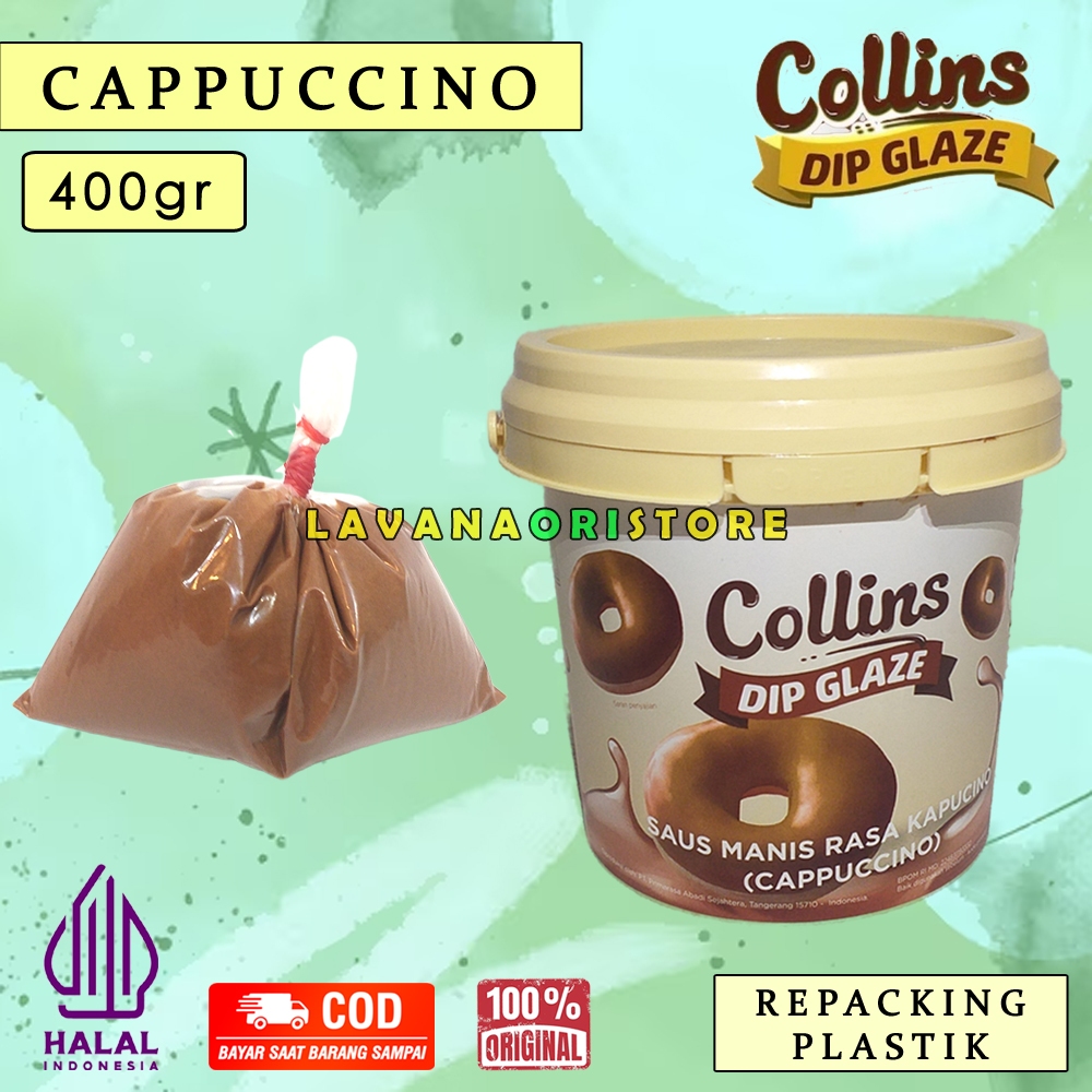 

[COD] Collins Dip Glaze Rasa Cappuccino 400gr | Saus Manis Pasta Selai Donat Roti Rasa Cappuccino