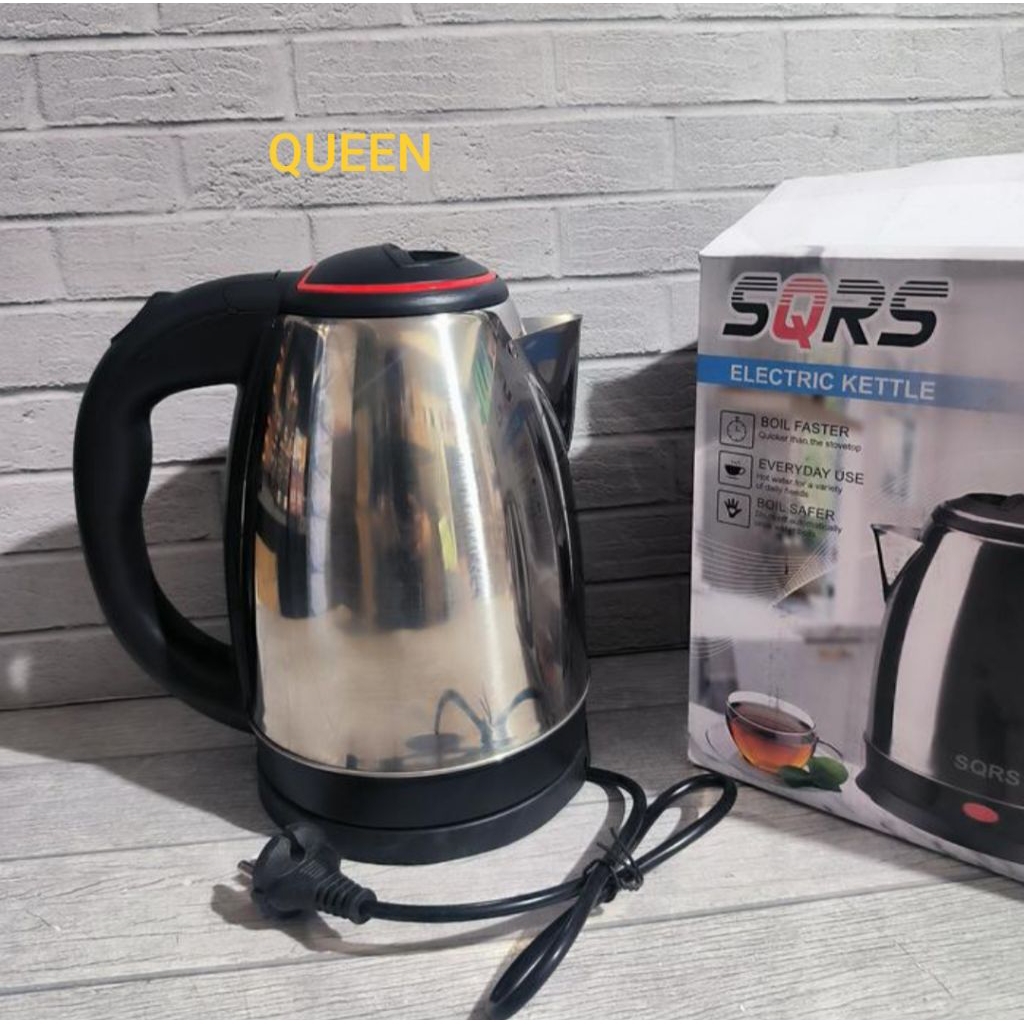 SQRS ELECTRIC KETTLE TEKO STAINLESS LISTRIK 2 LITER 500 Watt