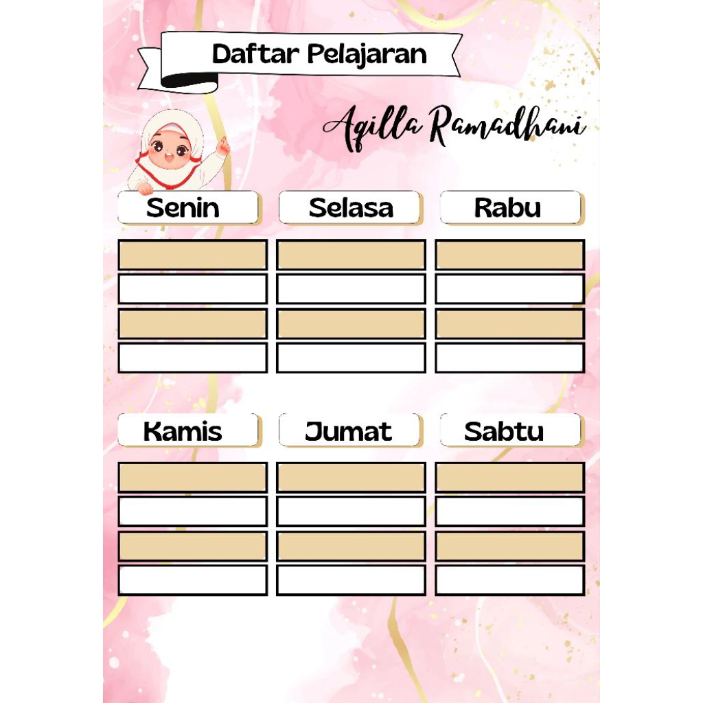 

Custom Jadwal atau Daftar Pelajaran