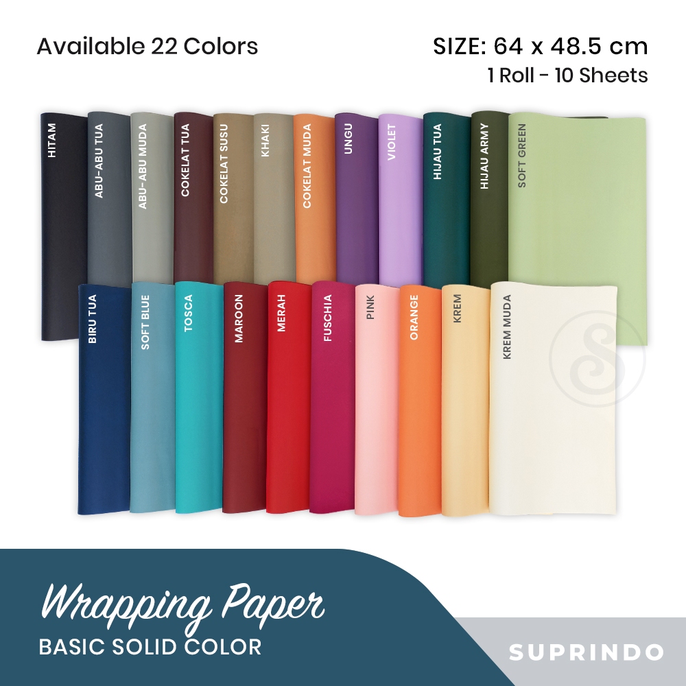 

(10 lbr) KERTAS KADO POLOS SUPRINDO