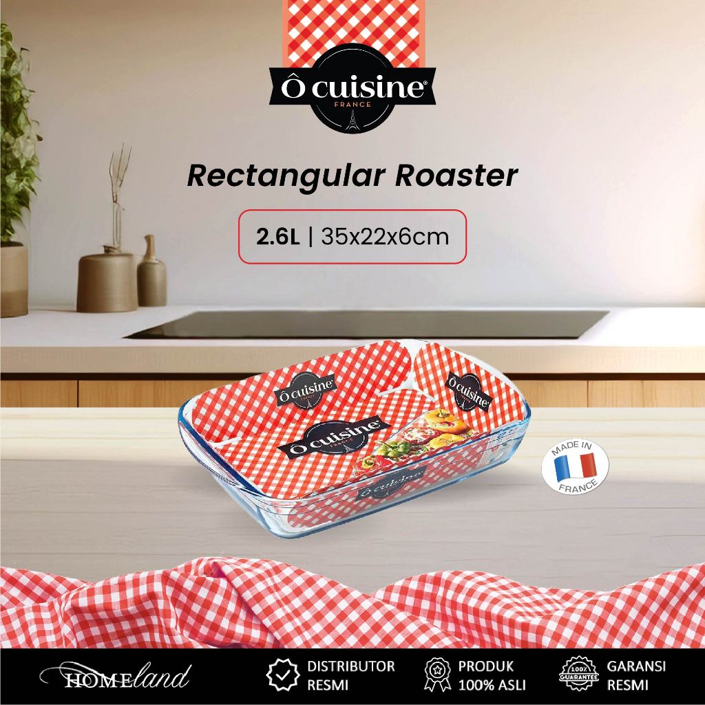 Ocuisine Rectangular Roaster / Loyang Kaca Persegi