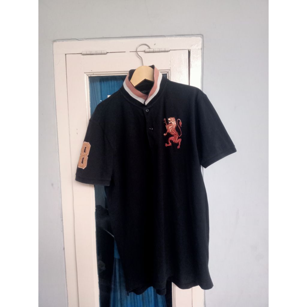 POLO SHIRT GIORDANO BLACK SIGNATURE SZ M