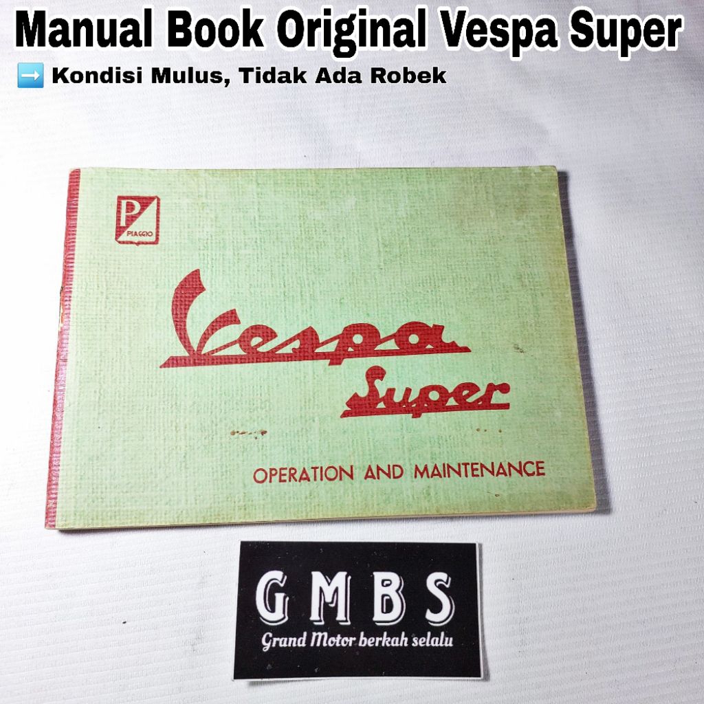 Manual Book Buku Panduan Original Vespa Super 66