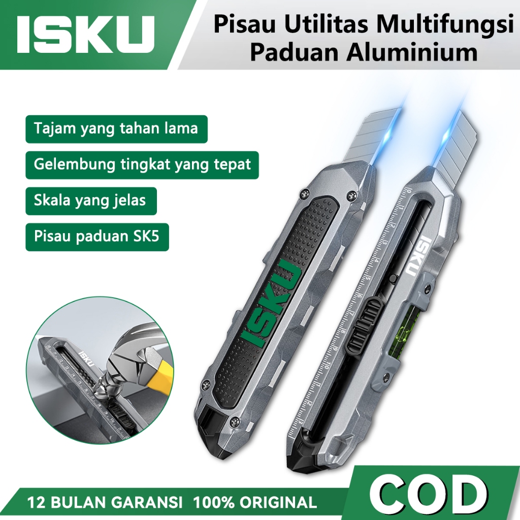 

ISKU Pisau Cutter multifungsi paduan aluminium/Knife Cutter Knife Auto Lock Cutter SK5 Bahan