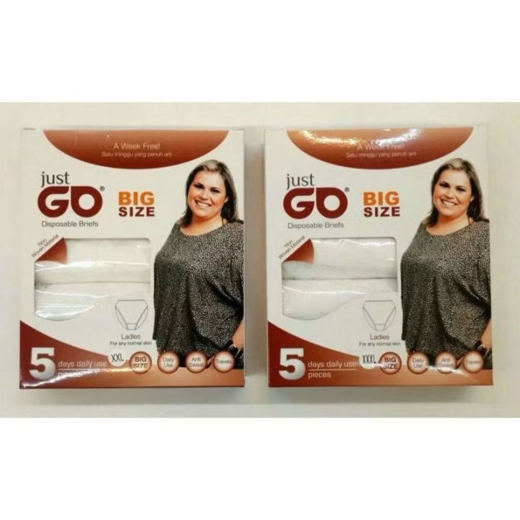 Just Go Disposable Panties Big Size / Celana Dalam Kertas Ukuran Besar / Celana Dalam Sekali Pakai U