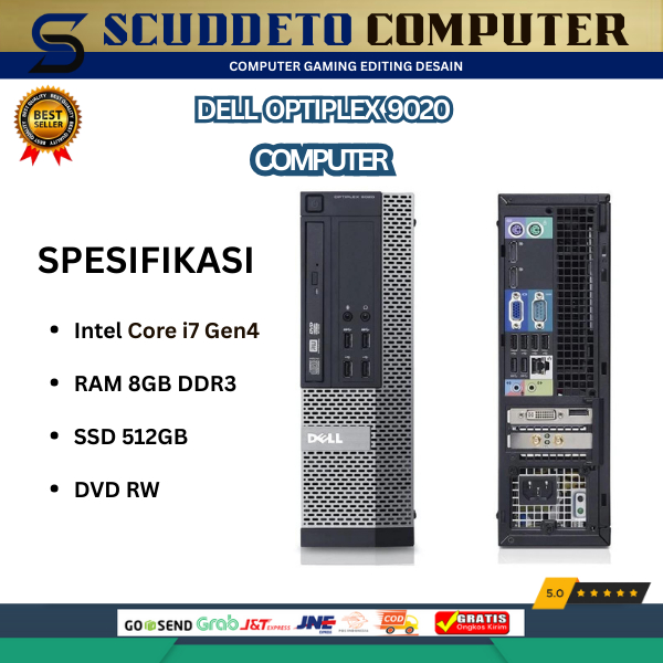 mini PC DELL 9020 SFF PC Desktop Intel core i7 -4770 RAM 8GB SSD 256GBcocok buat kantoran atau pelaj