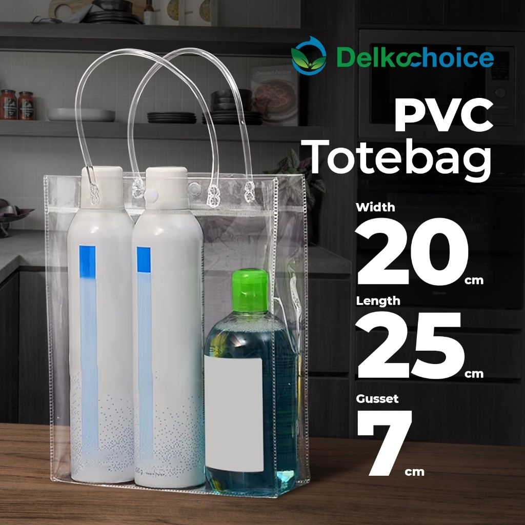 

Tas Hampers Transparan PVC 20cm x 25cm Goodie Bag Mika Transparan Tote Bag