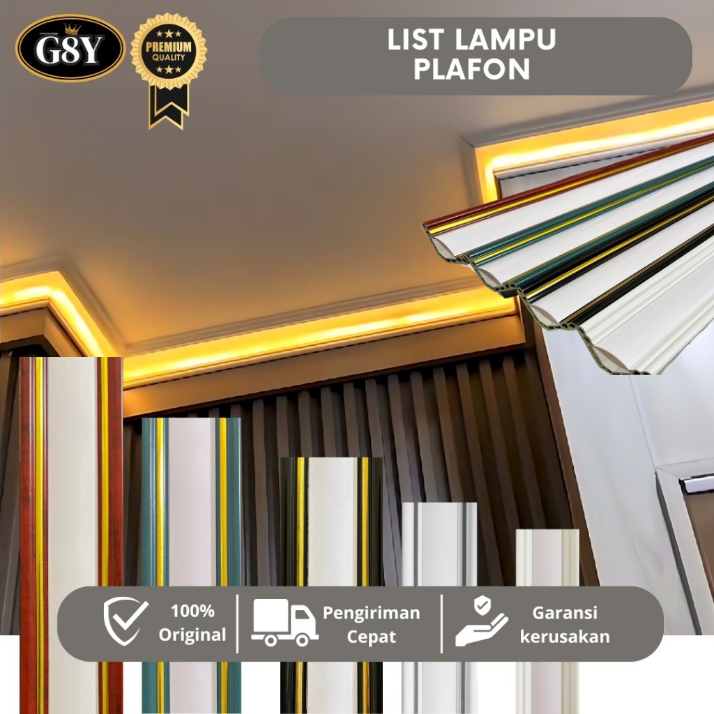 List Lampu Plafon PVC/ List Gold/ List Lampu LED Termurah