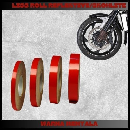 Sticker Stiker Sticker List Velg Roll Gulung Motor Mobil variasi Stiker Vlag Motor Merah