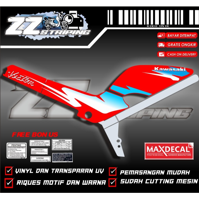 Stiker striping ninja victor transparan UV (bisa riquest)