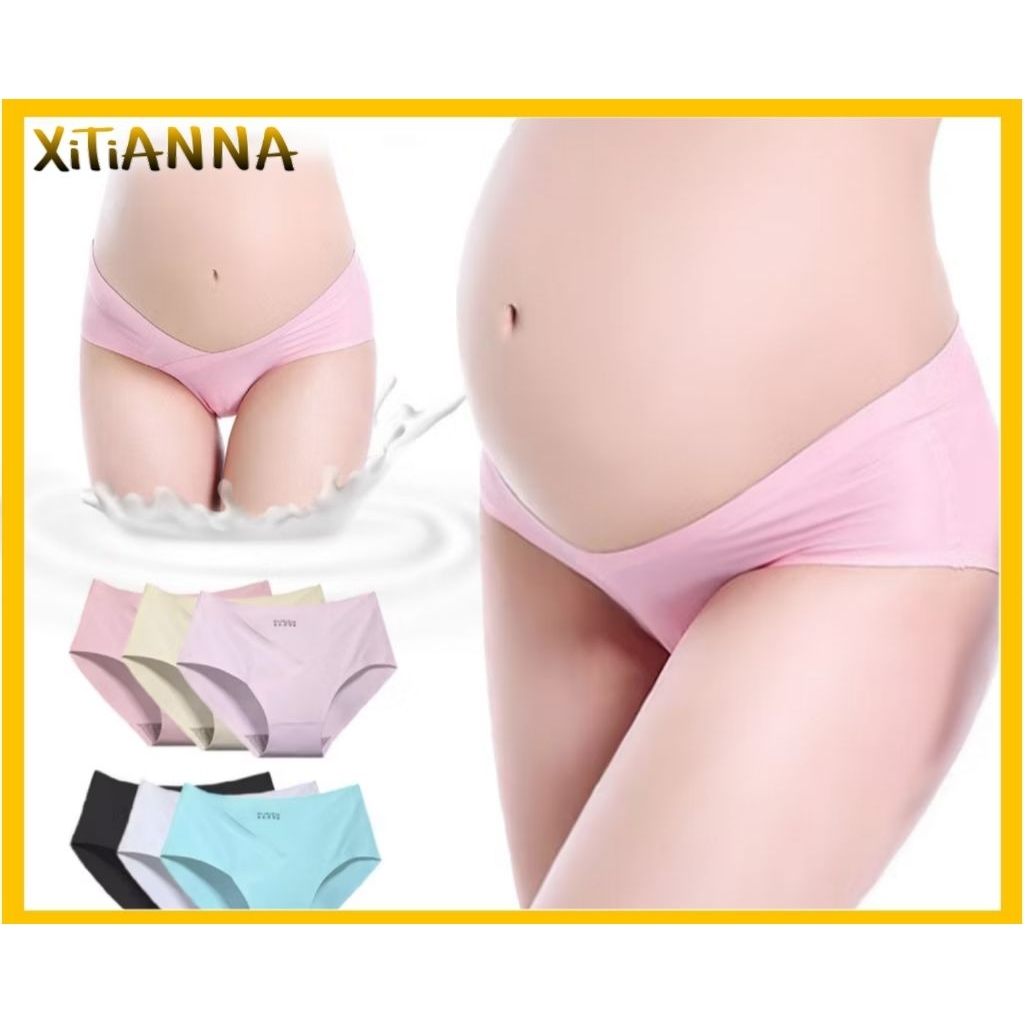 XT CD Ibu Hamil Maternity Ibu Hamil Sexy Comfort Bahan Ice Silk Panties CD71