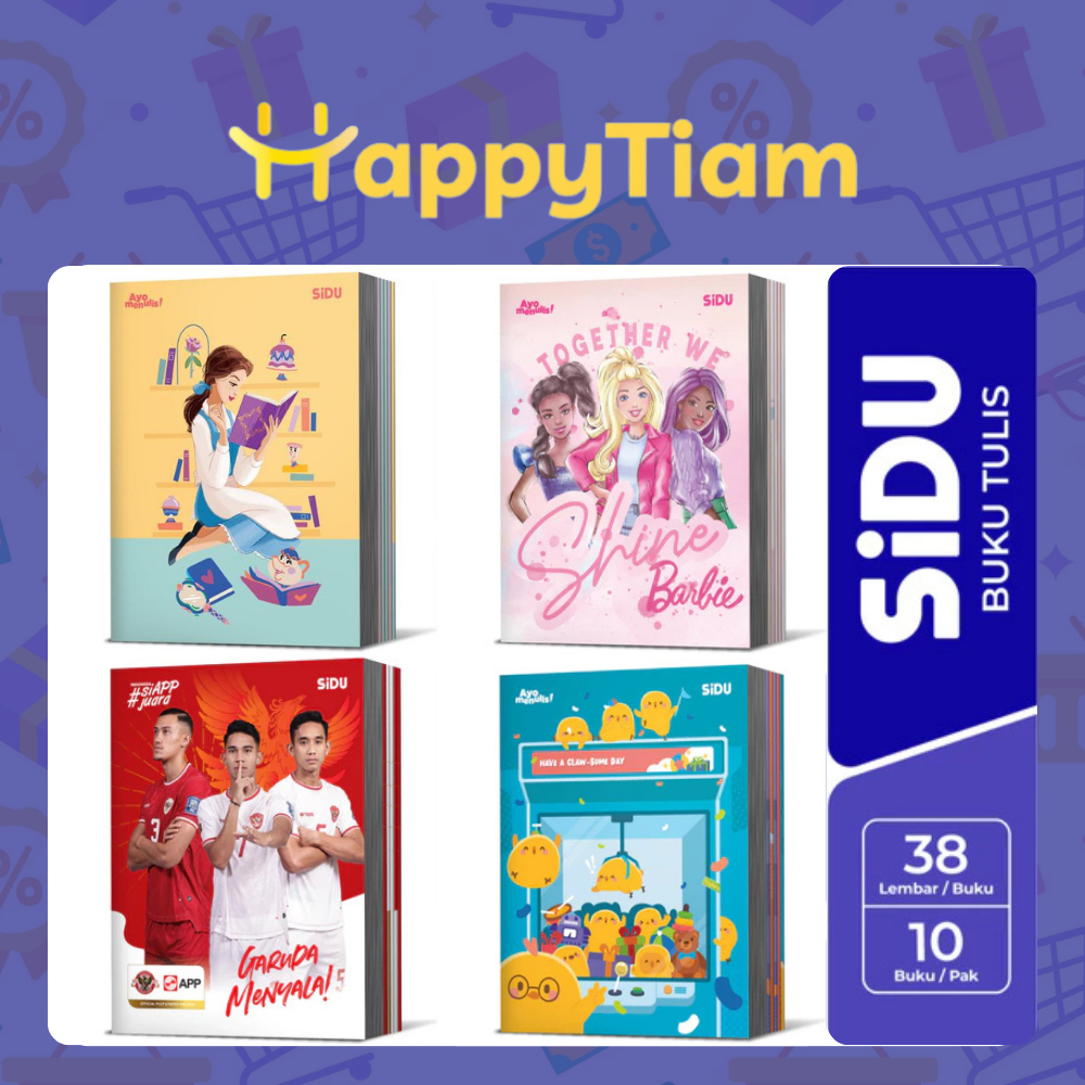 

BUKU TULIS SIDU 38 LEMBAR 1 PAK 10 Pcs SEKOLAH MURAH RANDOM MOTIF