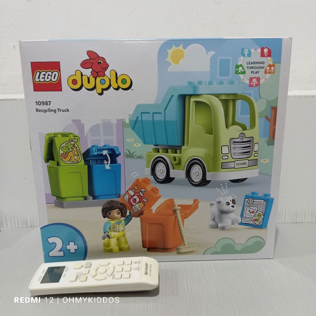 ori original lego duplo 10987 recycling truck baby vehicle toy toddler kendaraan truk sampah mainan 