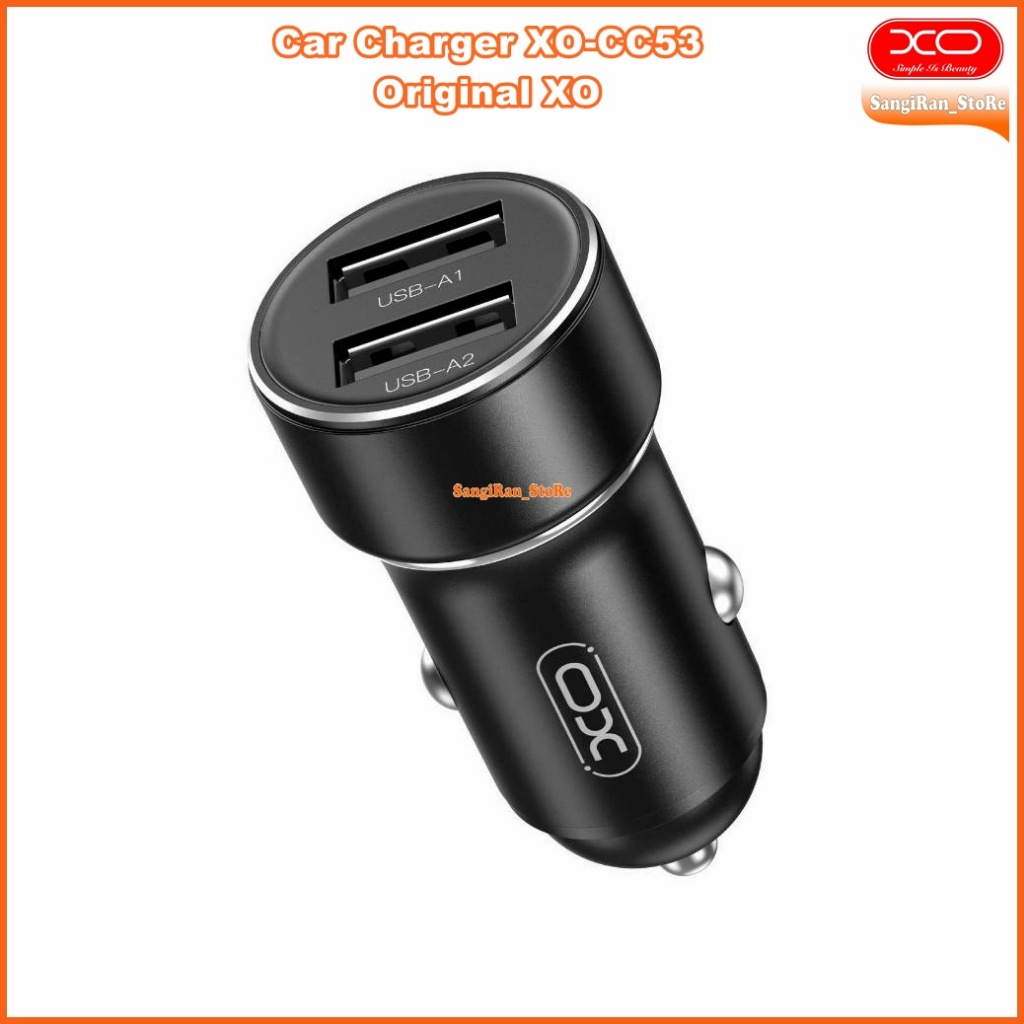 Charger Mobil XO-CC53 2.4A Dual USB Multi Protection XO CC53 Car charger Original XO