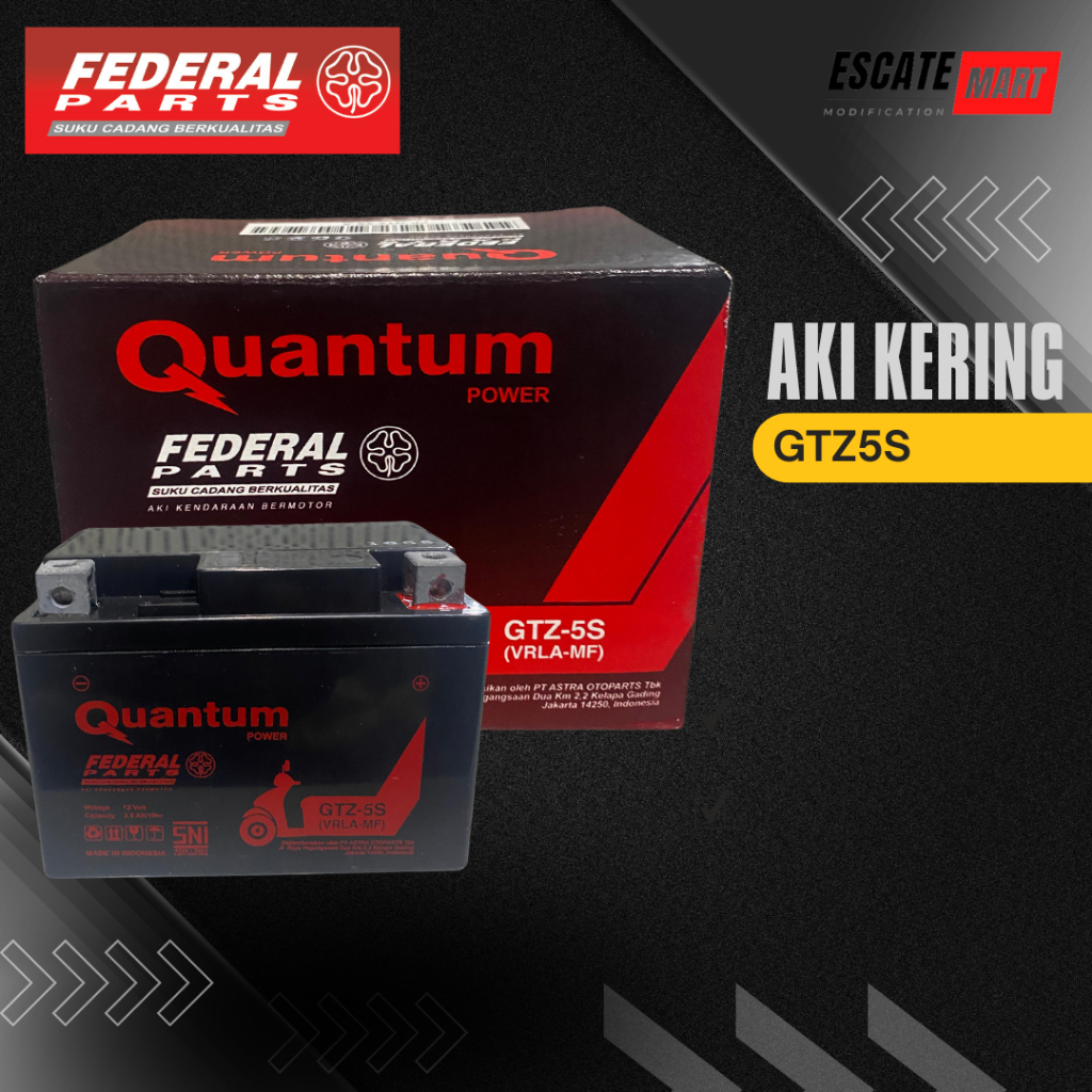 Aki Motor Quantum GTZ5S MF Aki Federal - Aki Kering MF GTZ 5S Original Quantum Federal