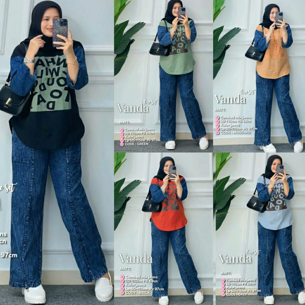 FREE GIFT NEW VANDA ONE SET JEANS REALPICT GOOD QUALITY