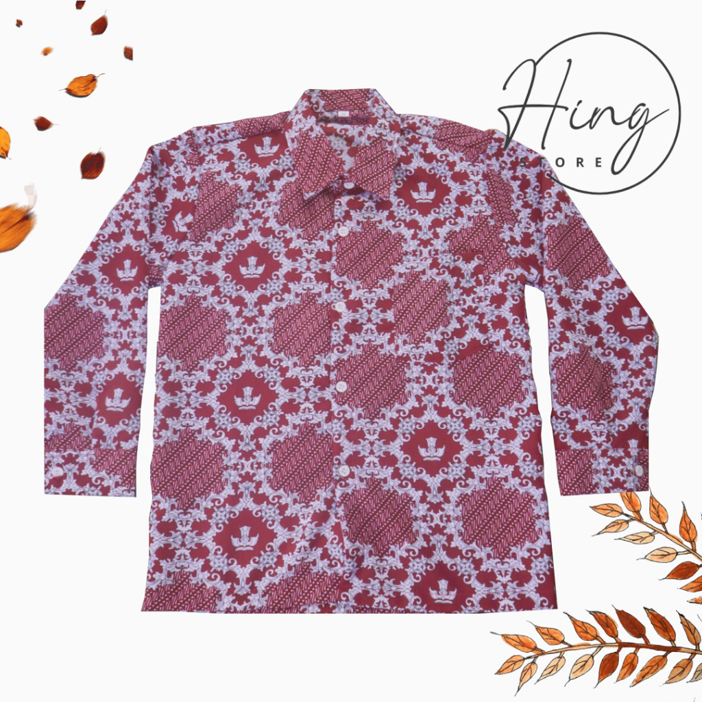 Fashion Seragam Anak Sekolah SD Batik Lereng Merah Lengan Panjang