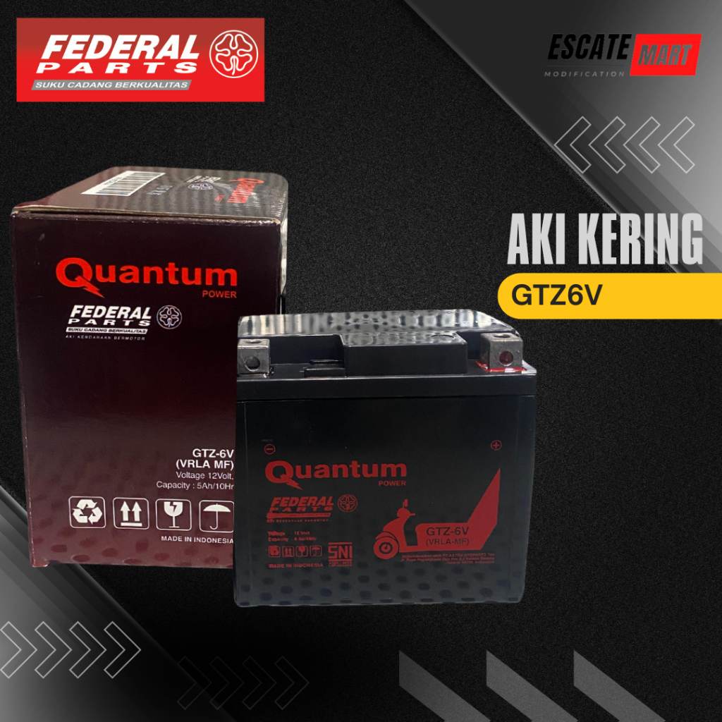 Aki Motor Quantum GTZ6V MF Aki Federal - Aki Kering MF GTZ 6V Original Quantum Federal
