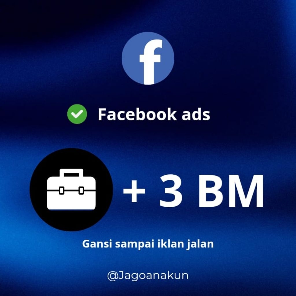 Jual Akun BM Facebook Ads 3 Slot Aktif (BM 3) - Siap Iklan, A2F Aman, full Support