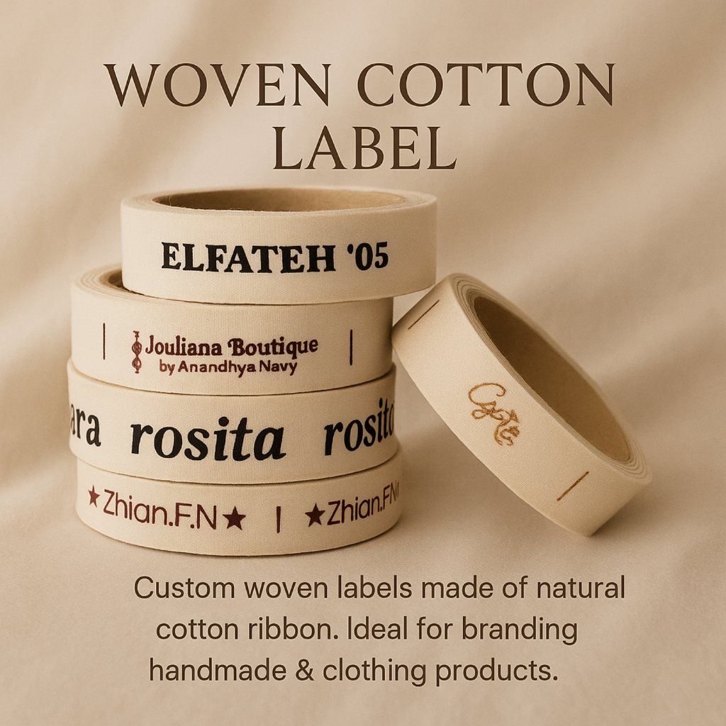 

100 PCS Label Woven Damask Subtitute Free Desain / Label Baju / Label Hijab