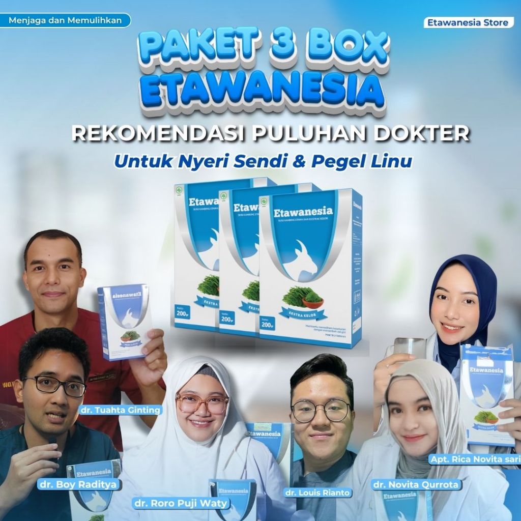 

Paket 3 Box Etawanesia - Susu Kambing Etawa Untuk Nyeri Tulang Sendi Pernafasan Original BPOM