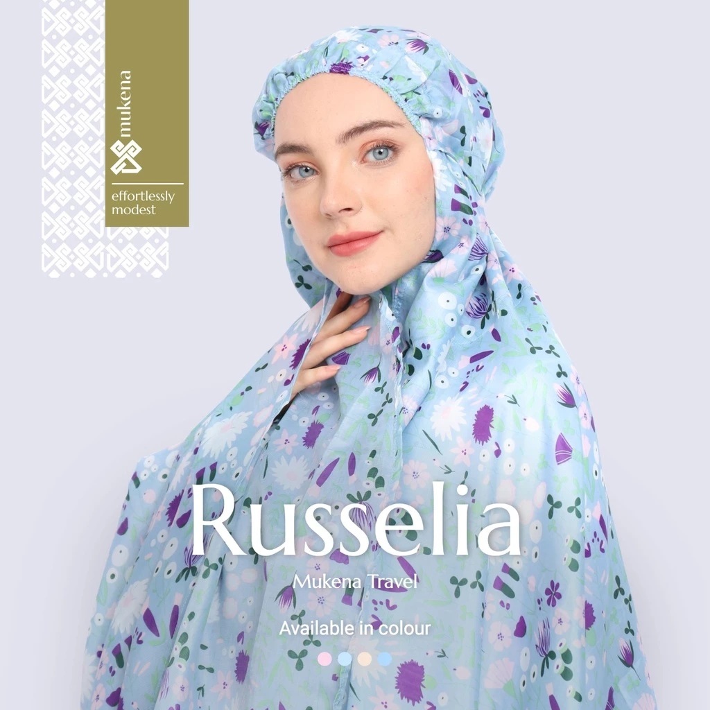 Mukena Traveling Terkecil Motif Russelia - Atas Bawah+sajadah makah