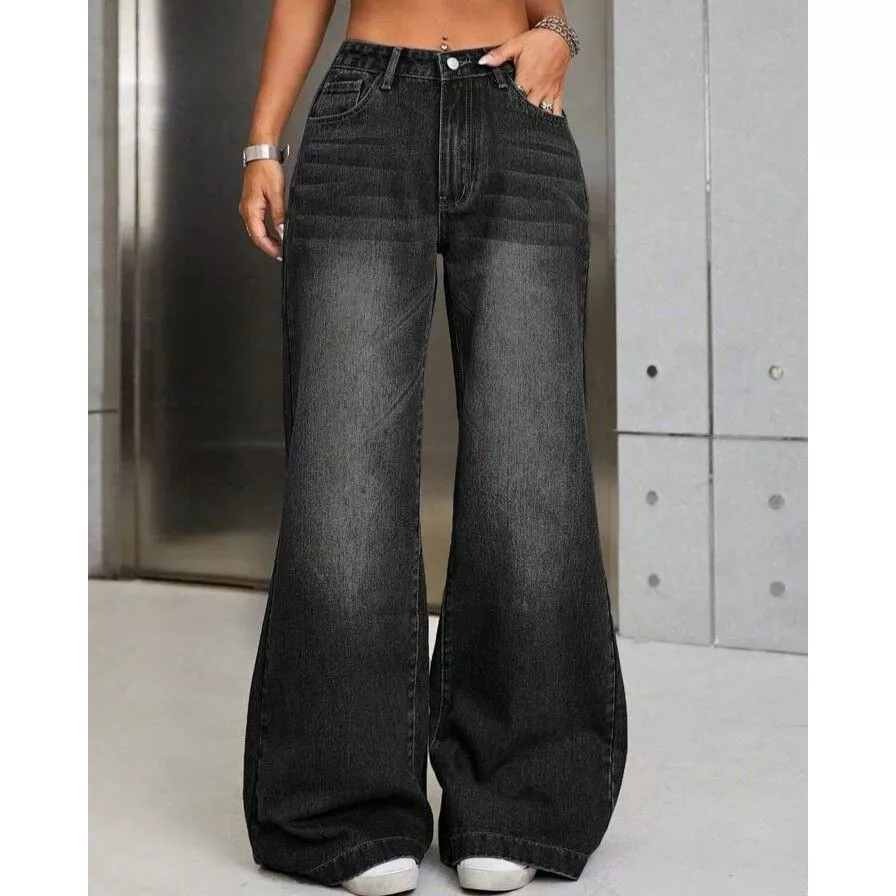 HOT PRODUCT Baggy Jeans - Celana Jeans Wanita Beggy pants Hitam Retro Terbaru - Celana Baggy Jeans