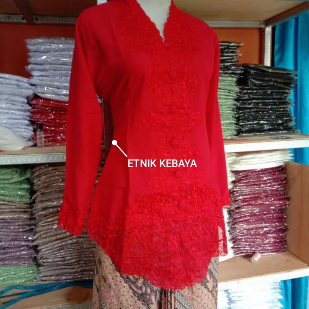 KEBAYA ENCIM TERACOTTA BORDIR SENADA
