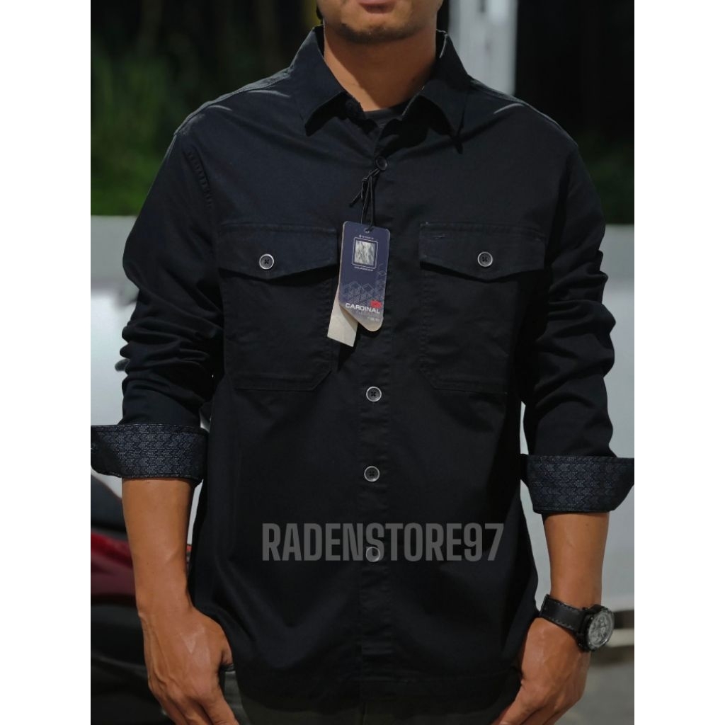 KEMEJA CARDINAL JEANS ORIGINAL FULL BLACK