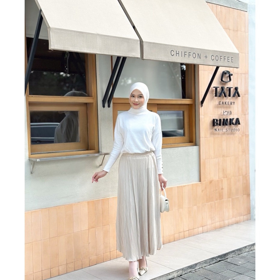Rok Leia Plisket Mayung Rok Polos Panjang Terbaru Lidi Hyget Grosir Murah PGMTA Muslimah Kantor Kerj