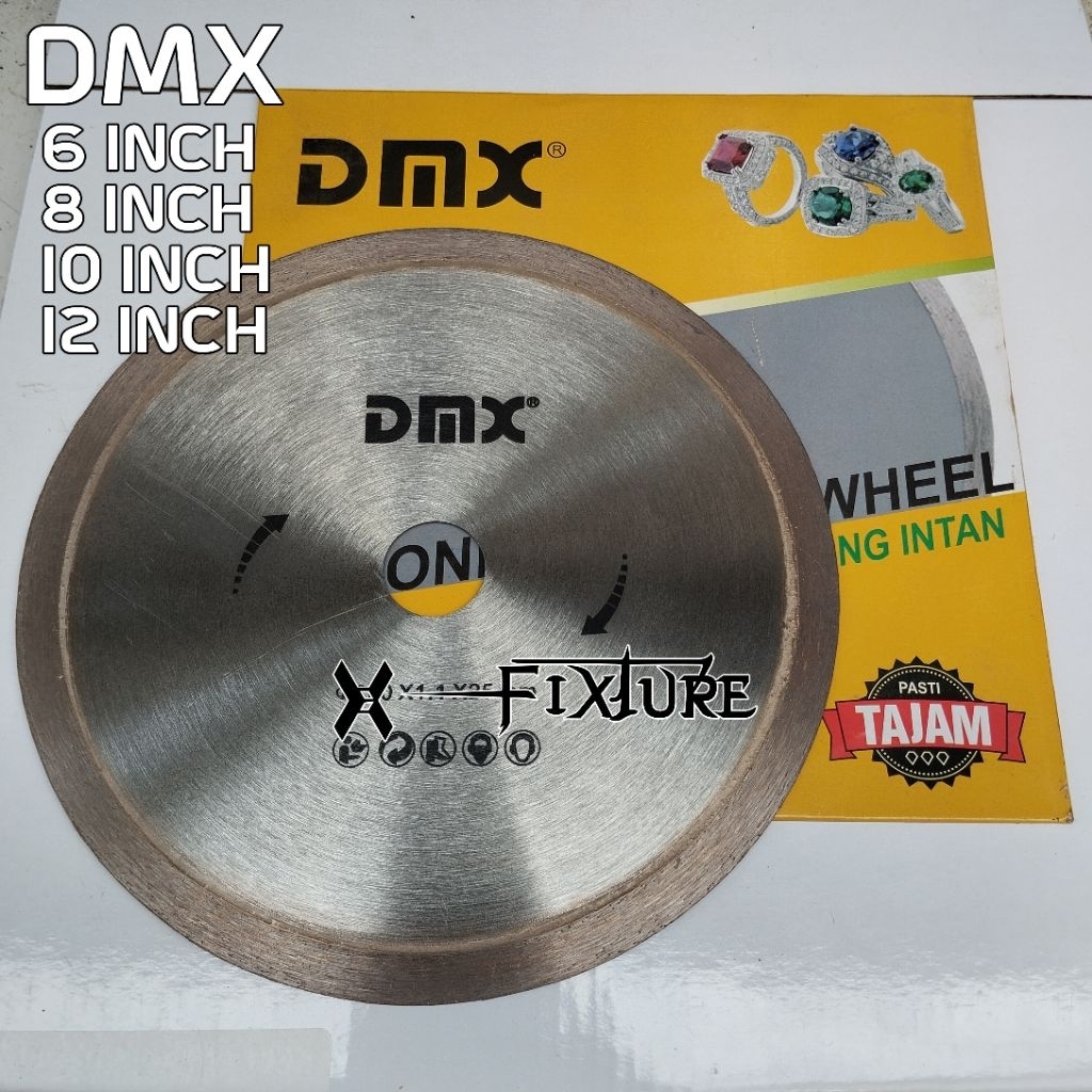 Mata Gerinda Potong Batu Akik DMX 6" 8" 10" 12inch Diamond Cutting Wheel Mata Potong Intan