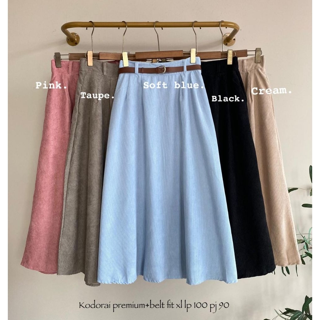 - Lucky Lacky Boutique - Rok Kodorai Premium Rok Wanita Corduroy Polos Cantik