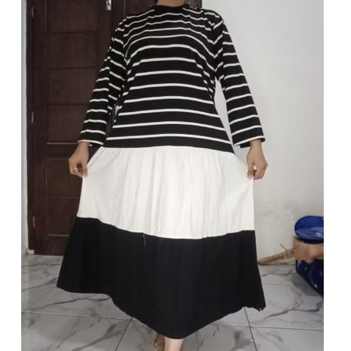 GAMIS BKK MIDI SALUR KOMBINASI POLOS PREMIUM