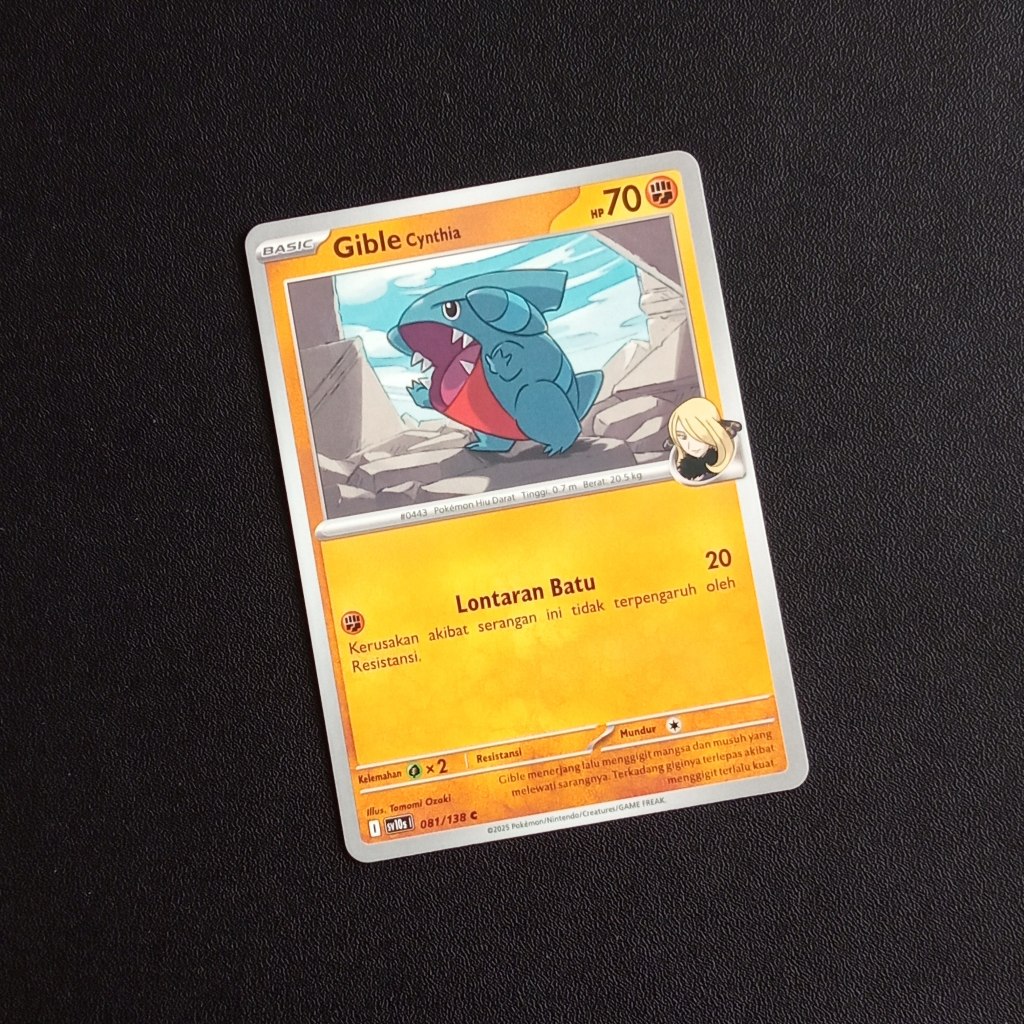 Gible Cynthia C sv10s Kehadiran Juara Pokemon TCG Indonesia