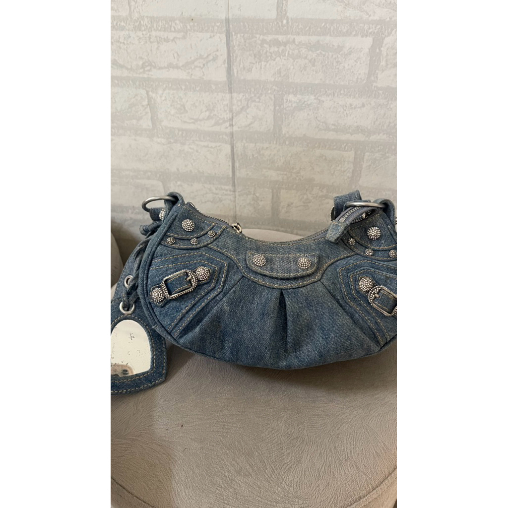 balenciaga Cagole denim half moon