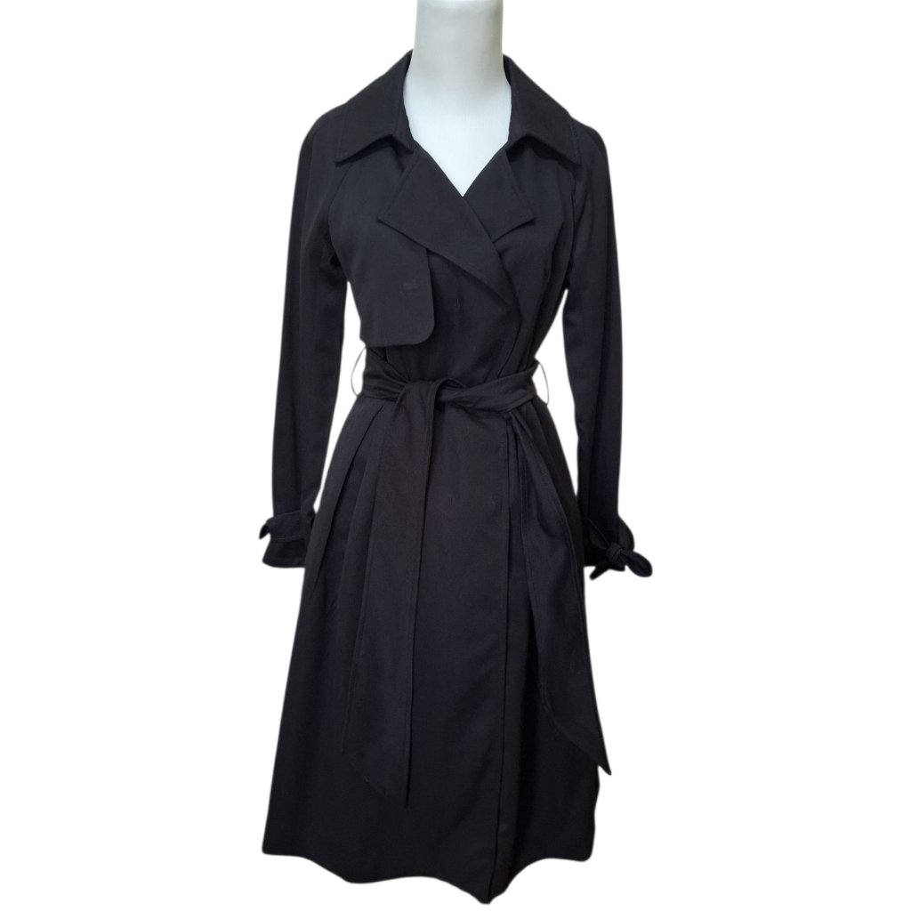 Korean Long Coat Preloved Semi Megar Ruirue Boutique Katun Linen Premium Warna Hitam Sale –  339COAT