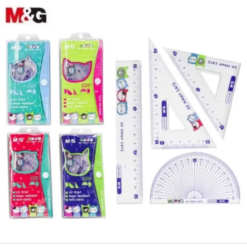 

M&G Penggaris Gambar Karakter kucing | Ruler Set 4pcs