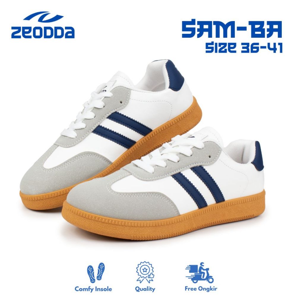 STOK TIPIS Zeodda Sam-Ba Sepatu Sneakers Wanita Korea Casual Kerja Fashion Sporty Trendy 1101
