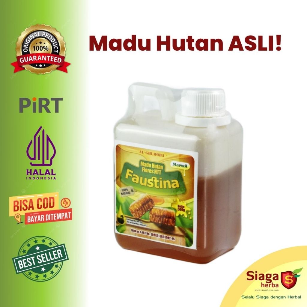 

Madu Hutan Faustina Murni Asli dari Flores Herba Kesehatan Stamina Imunitas Jerigen 500Gr Al-Ghuroba