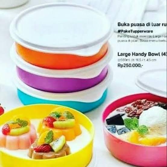 TUPPERWARE OBRAL  - Large Handy Bowl (4 pcs) - harga murah hanya Rp. 250.000 dapat 4 pcs - 1 set (ku