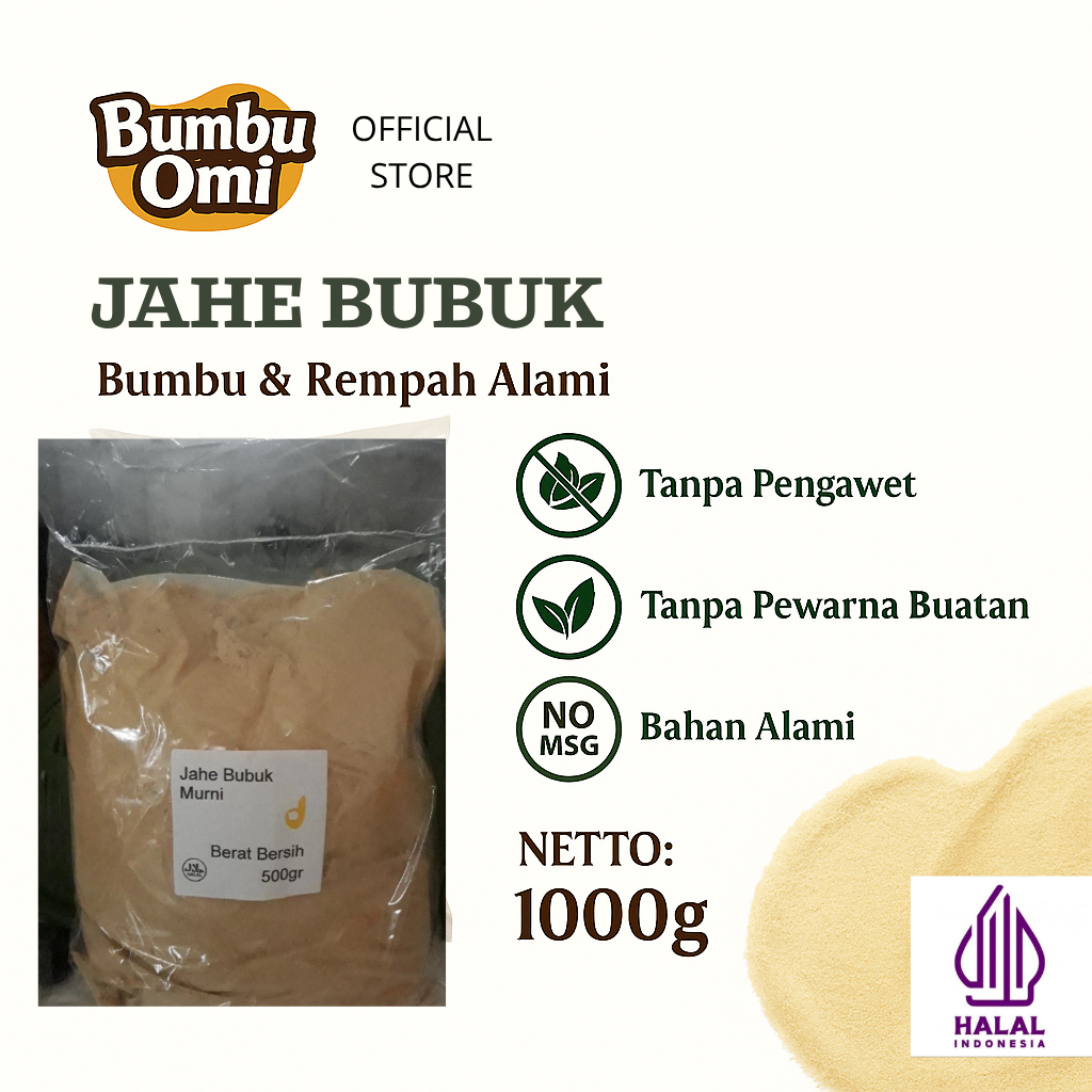 

BumbuOmi Jahe merah bubuk asli tanpa campuran gula /murni rempah herbal