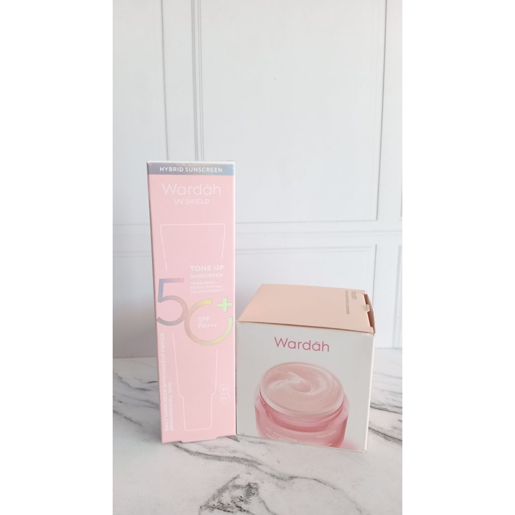 WARDAH UV SHIELD TONE UP SUNCREEN DAN WARDAH HYDRA ROSE MOISTURIZER