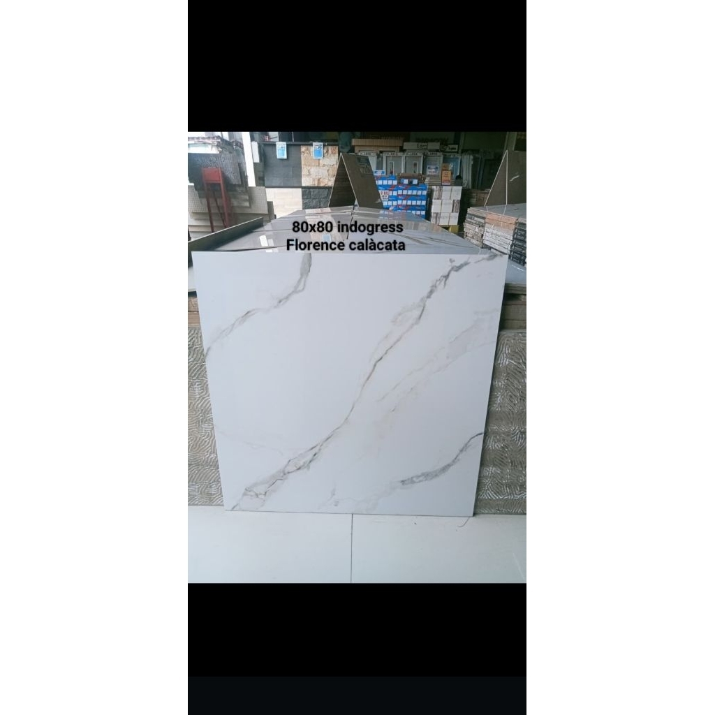 granit lantai 80x80 INDOGRESS FLORENCE CALACATA glossy