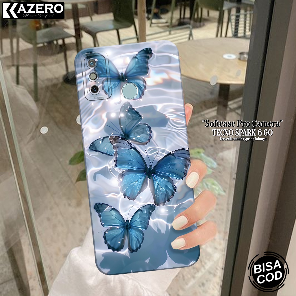 Silikon Tecno Spark 6 Go - Pro Camera - Fashion Case Kupu Kupu Case Tecno Spark 6 Go  - Casing Tecno
